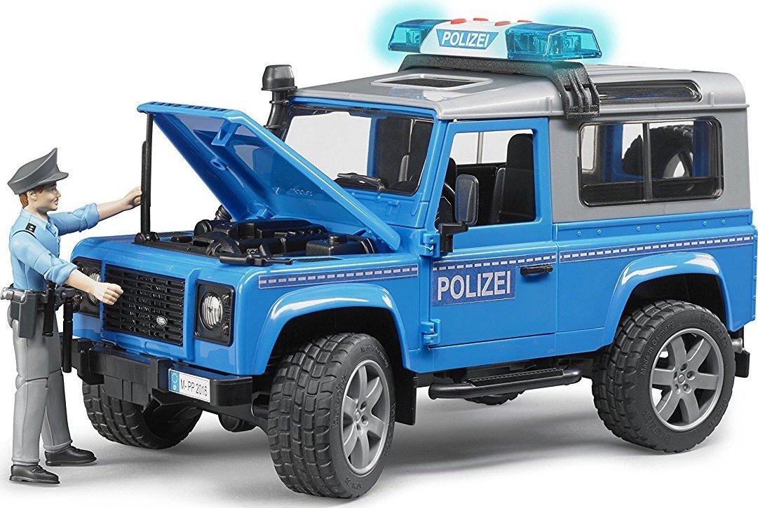 Полицейская машина Bruder Land Rover Defender фигурка полицейского 1:16 ...