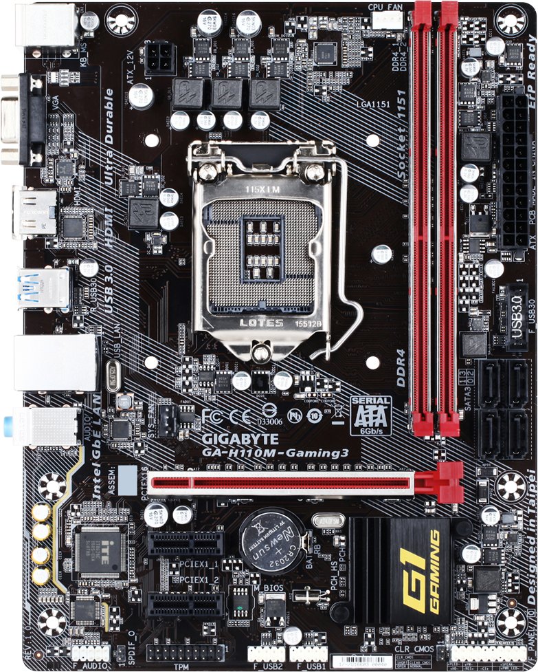 Материнская плата GigaByte GA-H110M-Gaming 3 s-1151 H110 купить | Elmir ...
