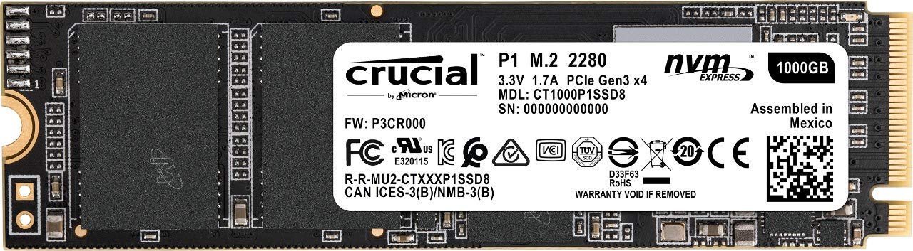 SSD-накопитель M.2 1TB Crucial P1 (CT1000P1SSD8) купить | ELMIR