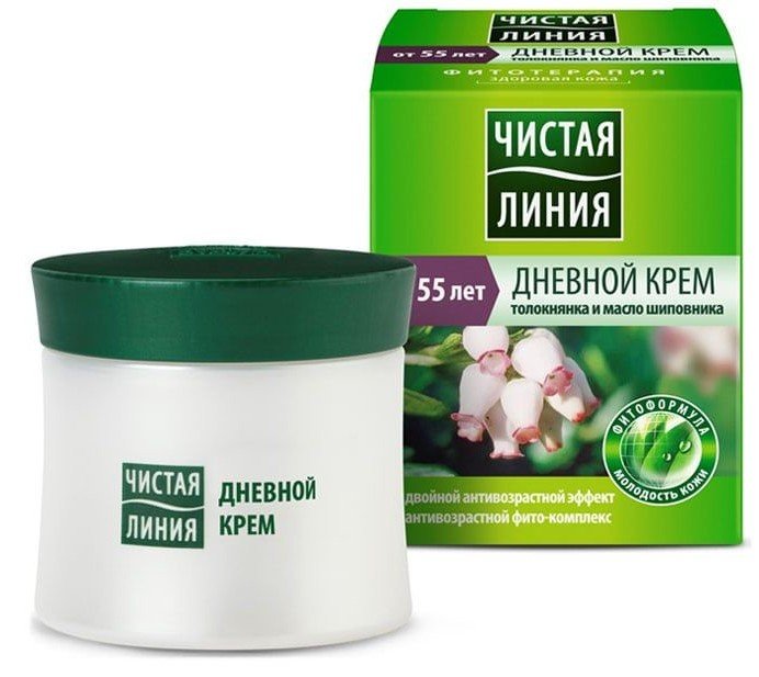 Крем для лица чистая линия 45мл фитоформула толокнянка/масло шипов от 55лет для сухой/чувст. кожи/15 (4600702080551)