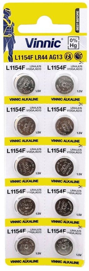 Батарейки Vinnic AG13/LR44/V357 BL 10 шт. (AG13-L1154F) купить | ELMIR ...