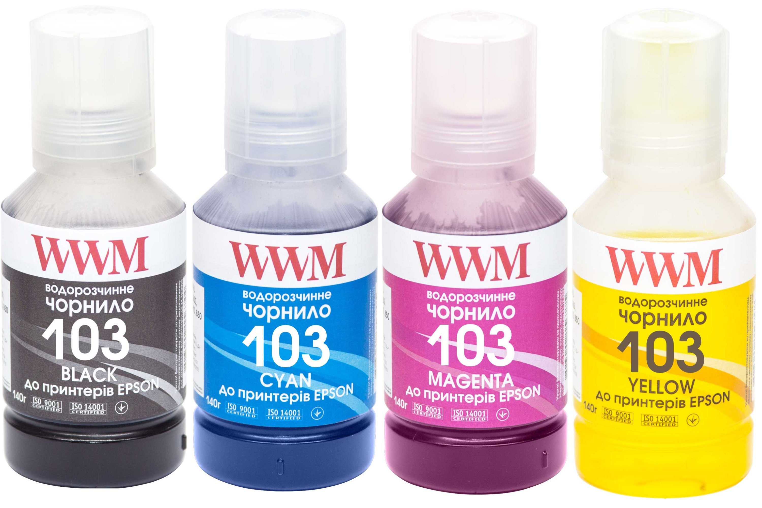 Комплект чернил WWM Epson L3100/3110/3150 B/C/M/Y 4 x 140 г (E103SET4 ...