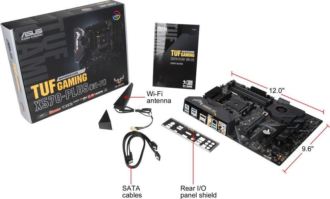 Материнская плата Asus TUF Gaming X570-Plus WI-FI s-AM4 X570 купить ...