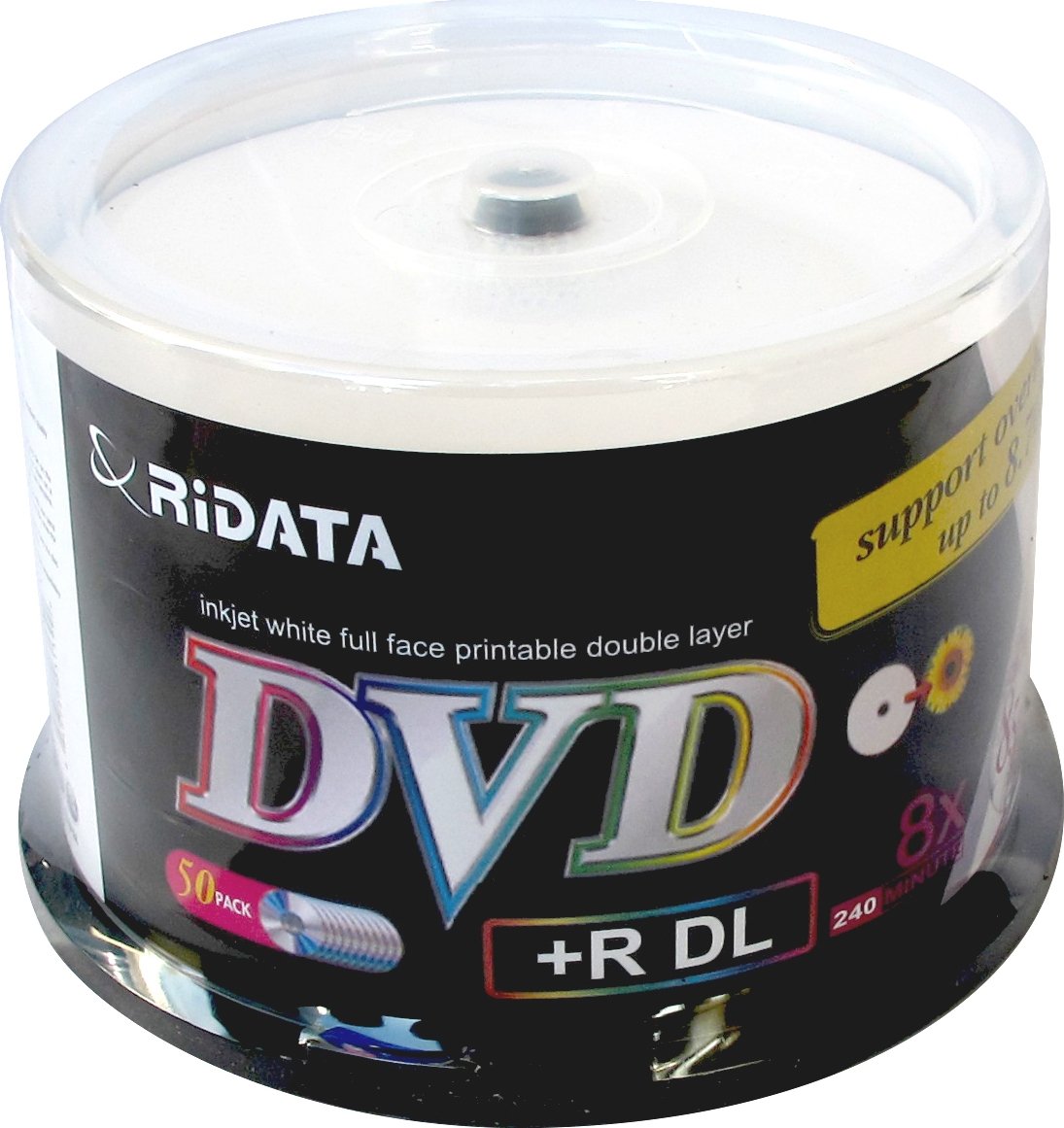 DVD R DL Ridata 8 5Gb 8x Printable 50 Pack Cakebox 9067E3RRDA049 