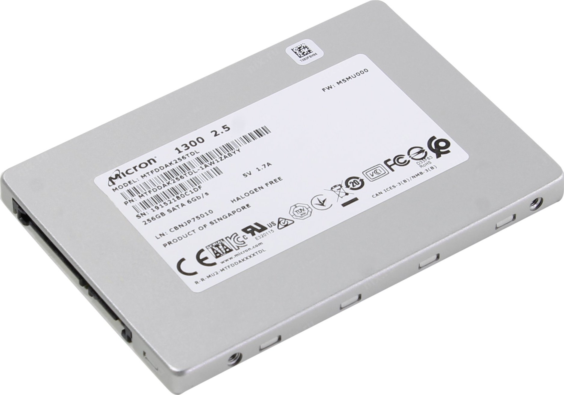 SSD-накопитель 2.5" SATA 256GB Micron 1300 (MTFDDAK256TDL-1AW1ZABYY ...
