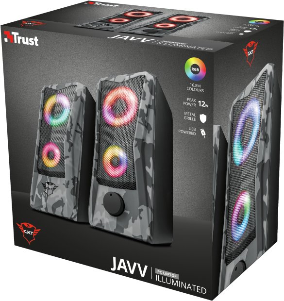 Trust Gamng GXT 606 Javv Encente PC Gamer 2.0, 12 W, Éclarage LED