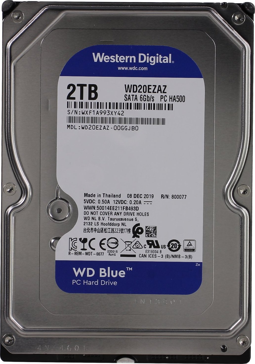 Жесткий диск 3.5" SATA 2TB WD Blue (WD20EZAZ) Refurbished купить ...