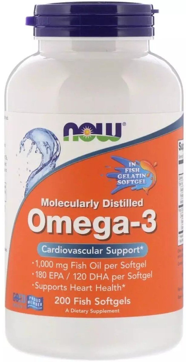 Омега-3 Now Foods 1000 мг 200 капсул из рыбьего желатина (NF1648 ...