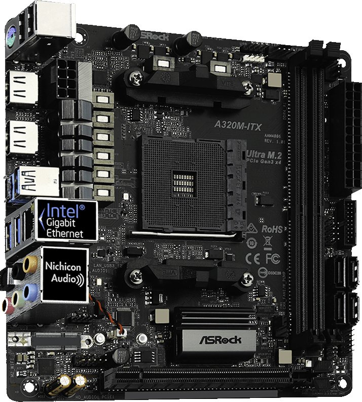 Материнская плата ASRock A320M-ITX s-AM4 A320 купить | Elmir - цена ...