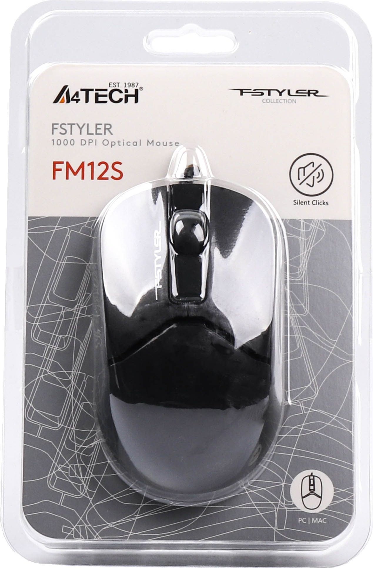 Мышь A4Tech Fstyler FM12S Black купить | ELMIR - цена, отзывы ...