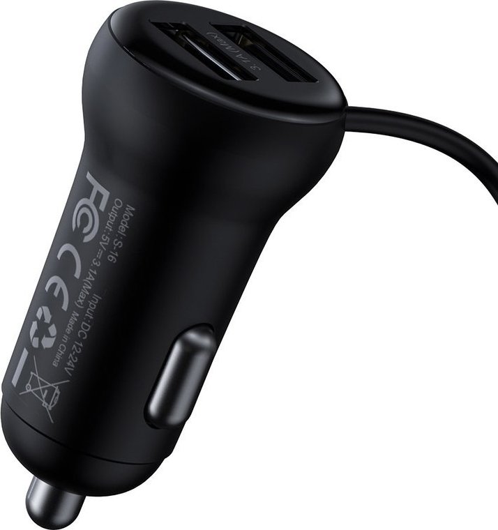 Трансмиттер Baseus T typed S16 Wireless MP3 Car Charger Black (CCTM