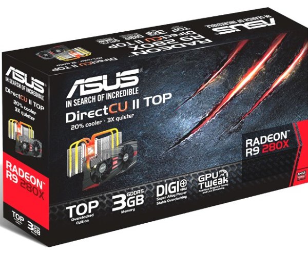 Видеокарта Asus PCI-E Radeon R9 280X 3GB DDR5 (R9280X-DC2T-3GD5