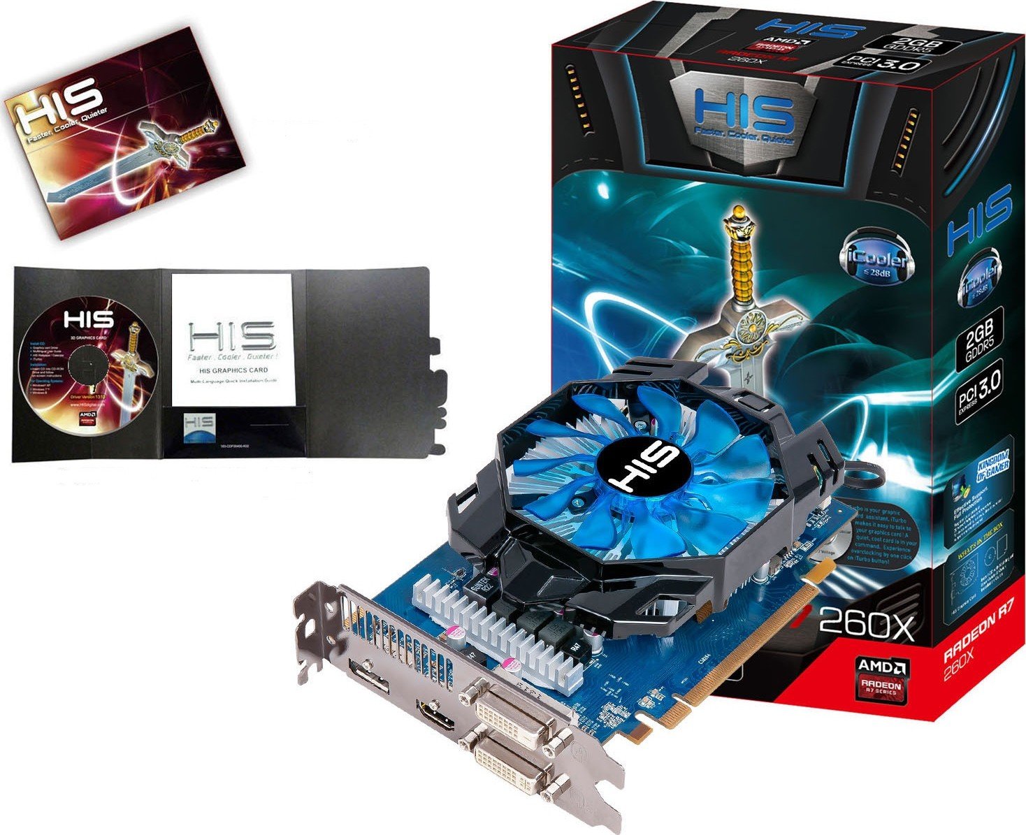 Видеокарта HIS PCI-E Radeon R7 260X 2GB DDR5 iCooler (H260XFN2GD ...