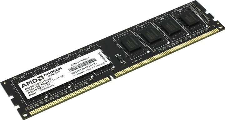 Модуль памяти AMD DDR3 2GB 1600MHz (R532G1601U1S-UOBULK) купить | ELMIR ...