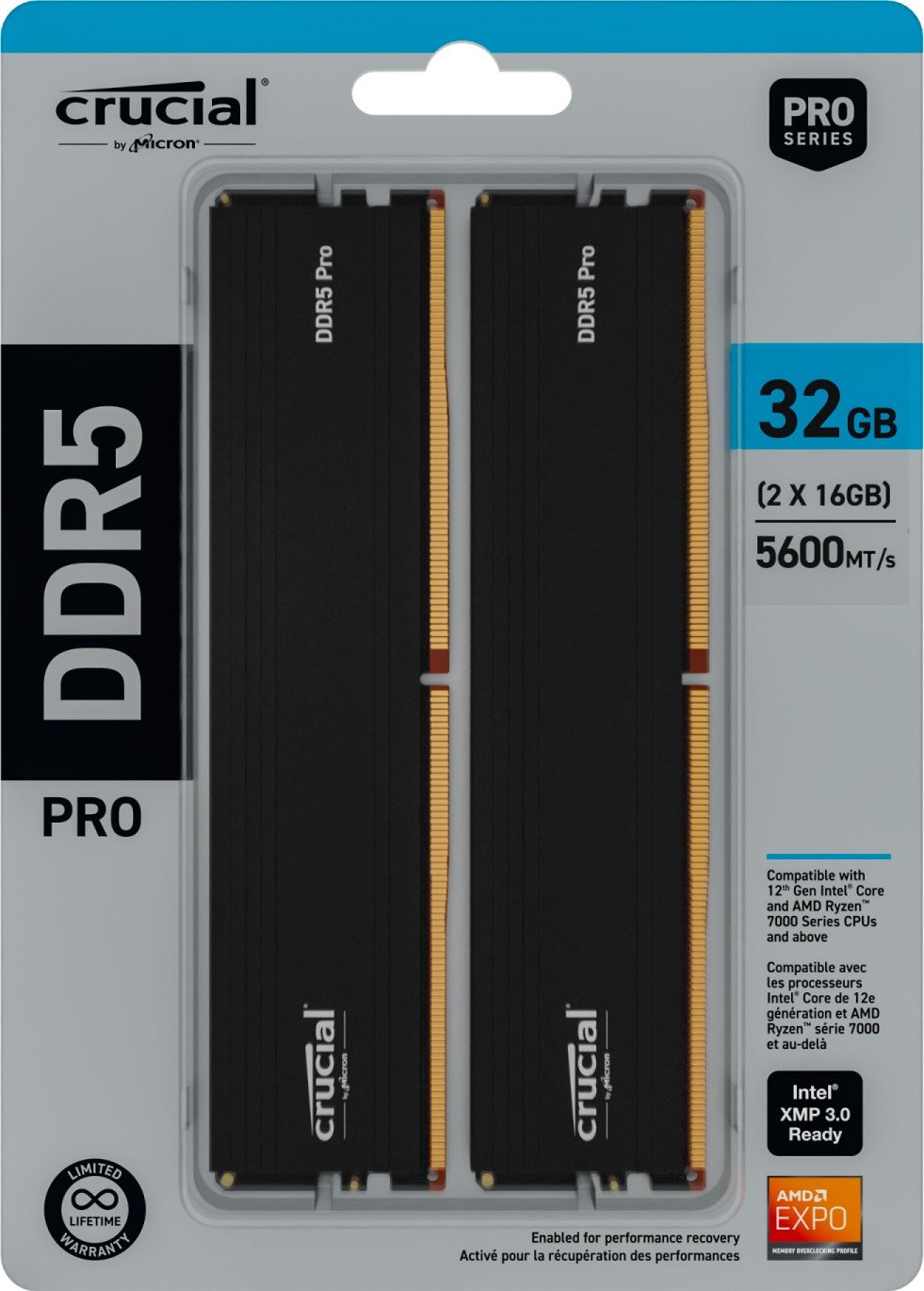 Модуль пам'яті Crucial DDR5 64GB 2x32GB 5600MHz Pro