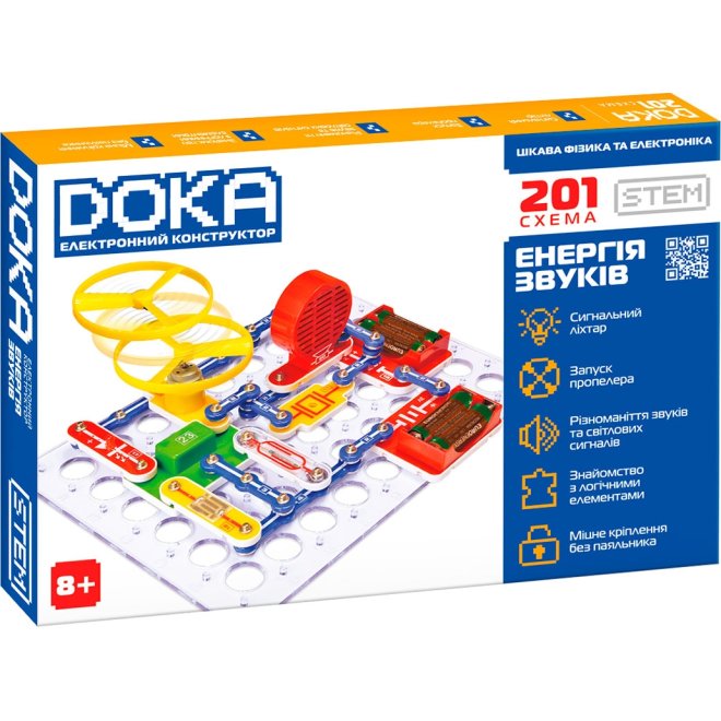Электронный конструктор Doka Первые шаги в электронике Набор В, 15 Схем (D70710)