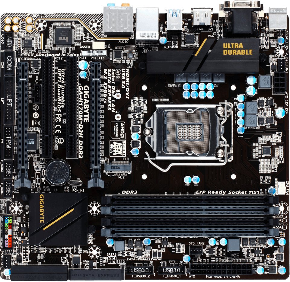Материнская плата GigaByte GA-H170M-D3H DDR3 s-1151 H170 купить | Elmir ...
