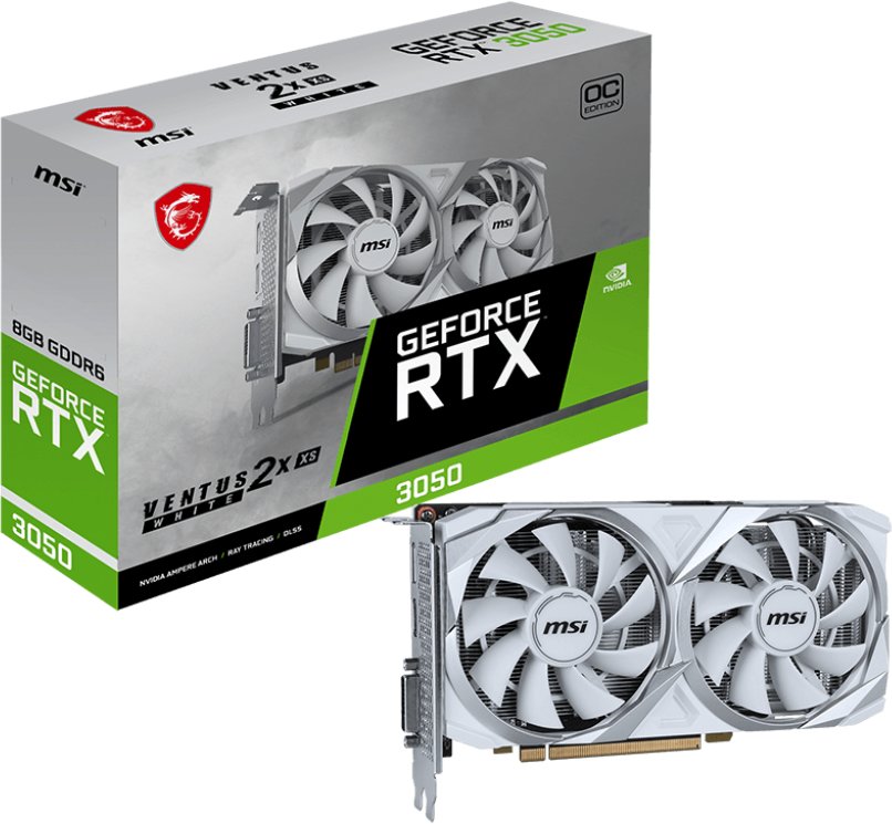 Видеокарта MSI PCI-E GeForce RTX 3050 8GB DDR6 (RTX 3050 VENTUS 2X