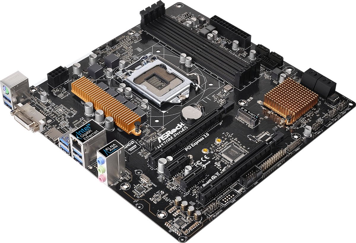 Материнская плата ASRock H170M Pro4S s-1151 H170 купить | Elmir - цена ...