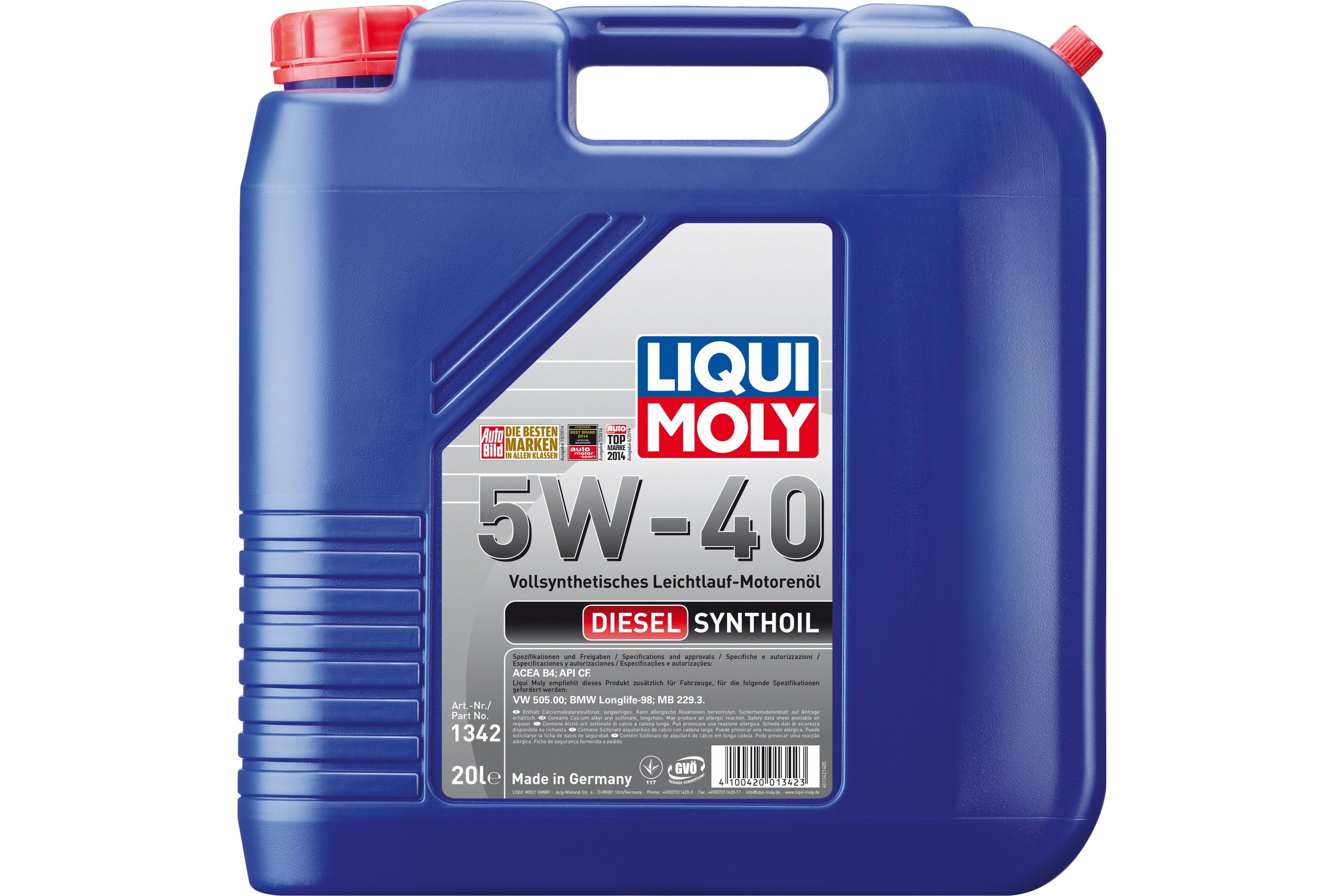 Моторное масло Liqui Moly Diesel Synthoil 5W-40 20л (1342) купить ...