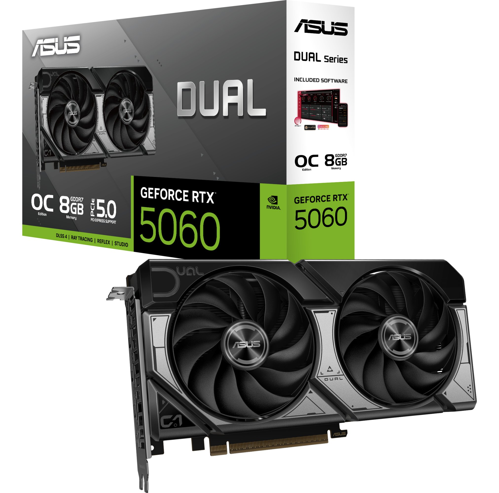 Видеокарта Asus PCI-E GeForce RTX 5060 8GB DDR7 (DUAL-RTX5060-O8G