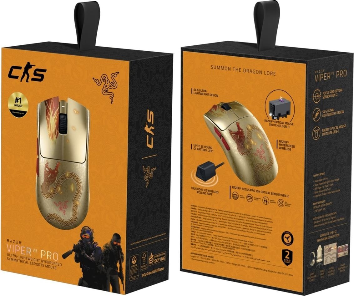 Мышь Razer Viper V3 Pro Wireless Counter-Strike 2 Edition (RZ01