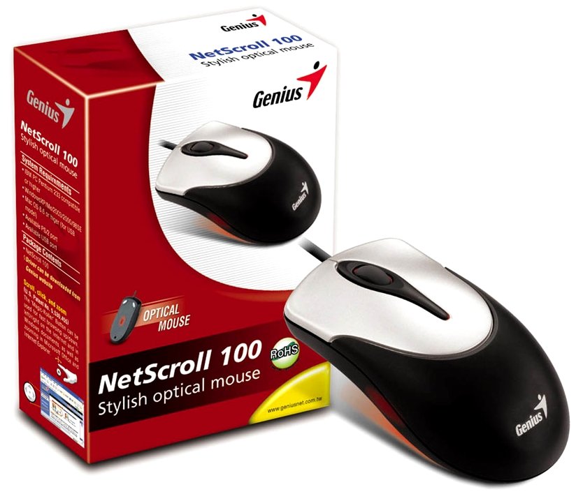 Мышь Genius NetScroll 100 Optical Black/Silver USB (31010006102) купить ...