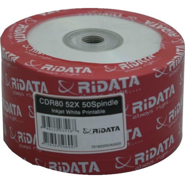 CD-R Ridata Printable 700Mb 52x (50 Pack Bulk) (901OEDRRDA137 ...