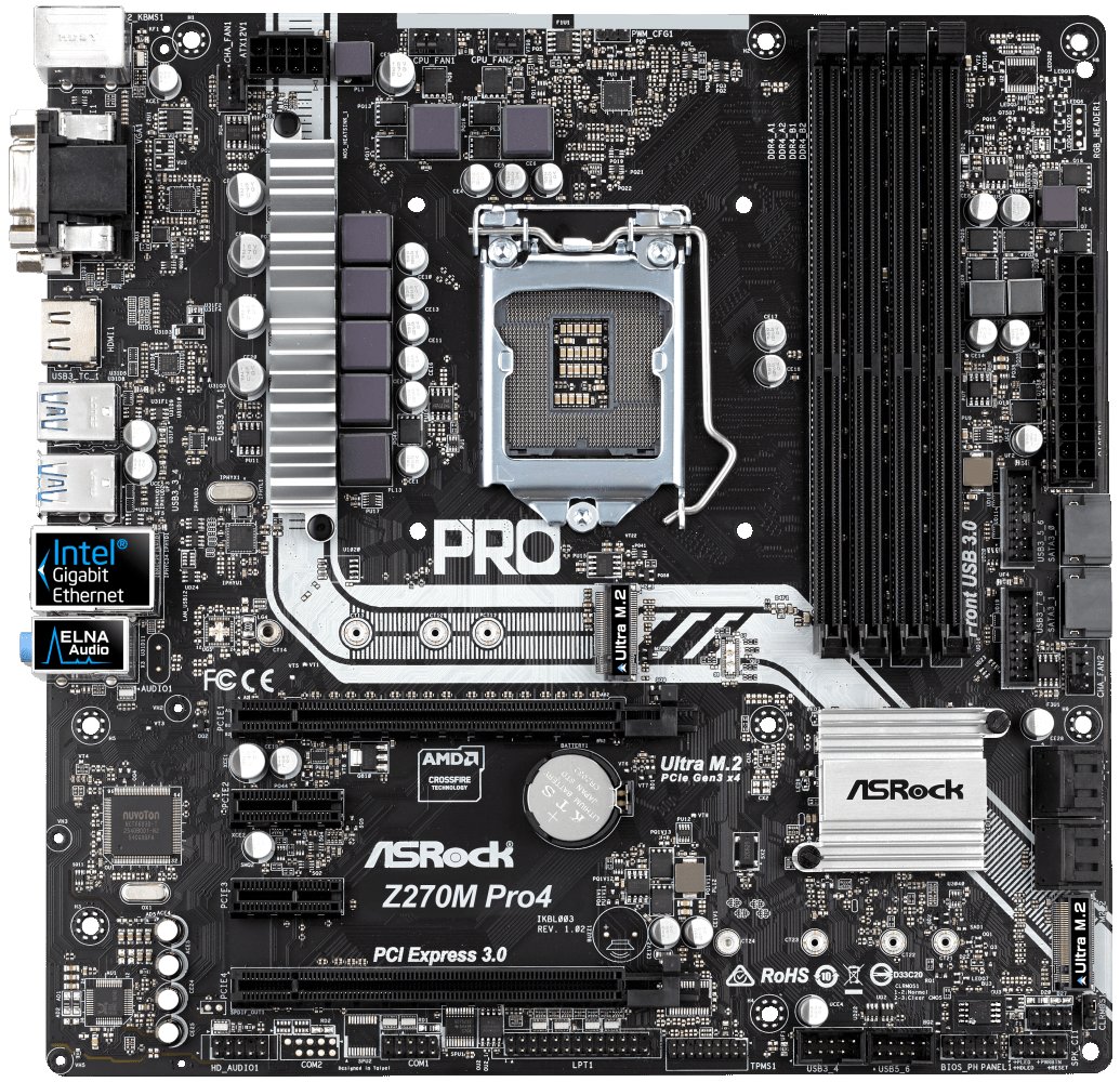 Материнская плата ASRock Z270M Pro4 s-1151 Z270 купить | Elmir - цена ...